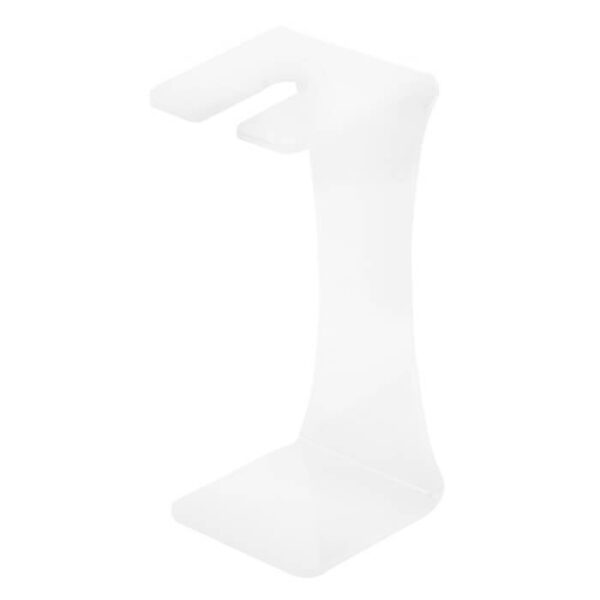 Pearl stand for safety razor in clear acrylic