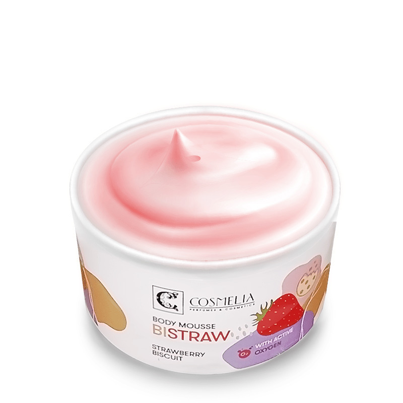 Cosmelia Bistraw Strawberry Biscuit Ενυδατική Mousse Σώματος 200ml