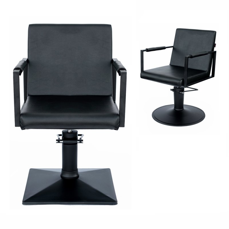 Καρέκλα κομμωτηρίου, υδραυλική σε μαύρο χρώμα.